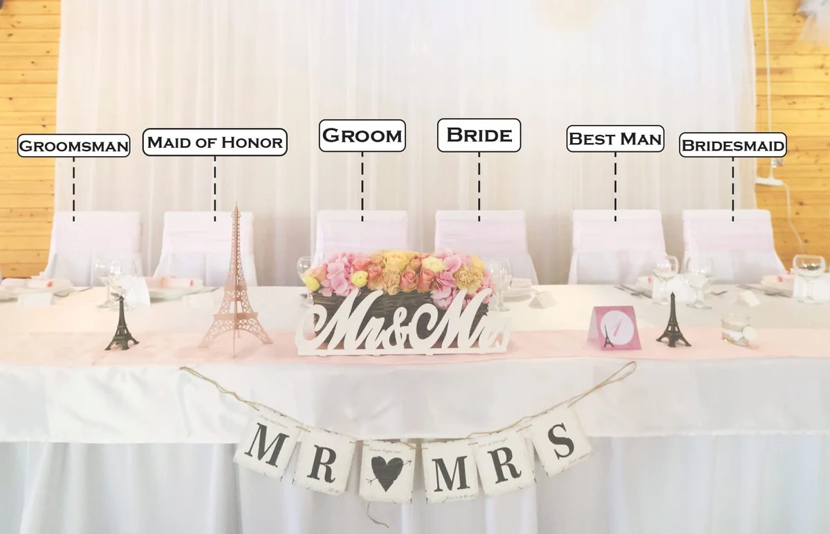 Decorated Table With Chairs At Wedding