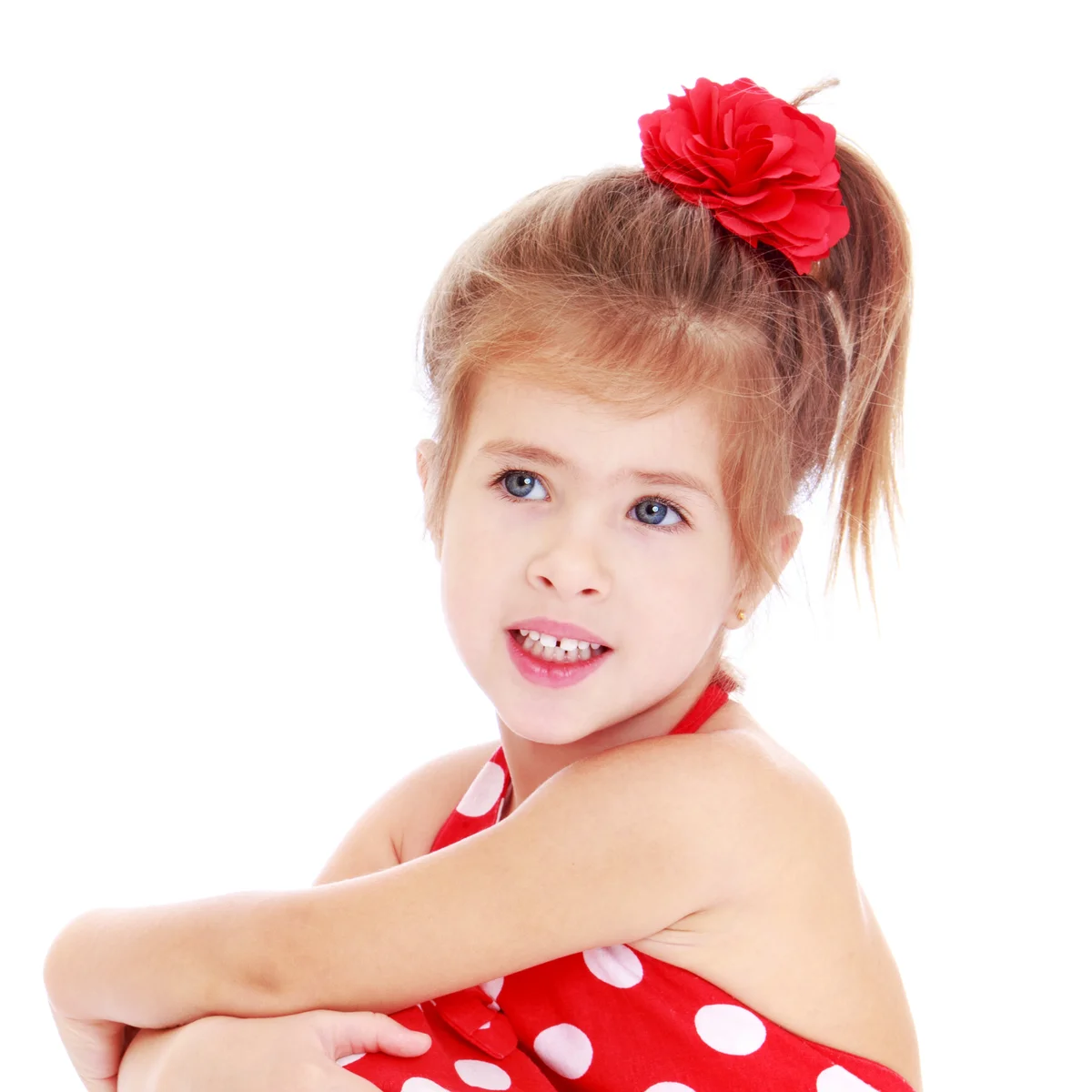 Little girl in polka dots