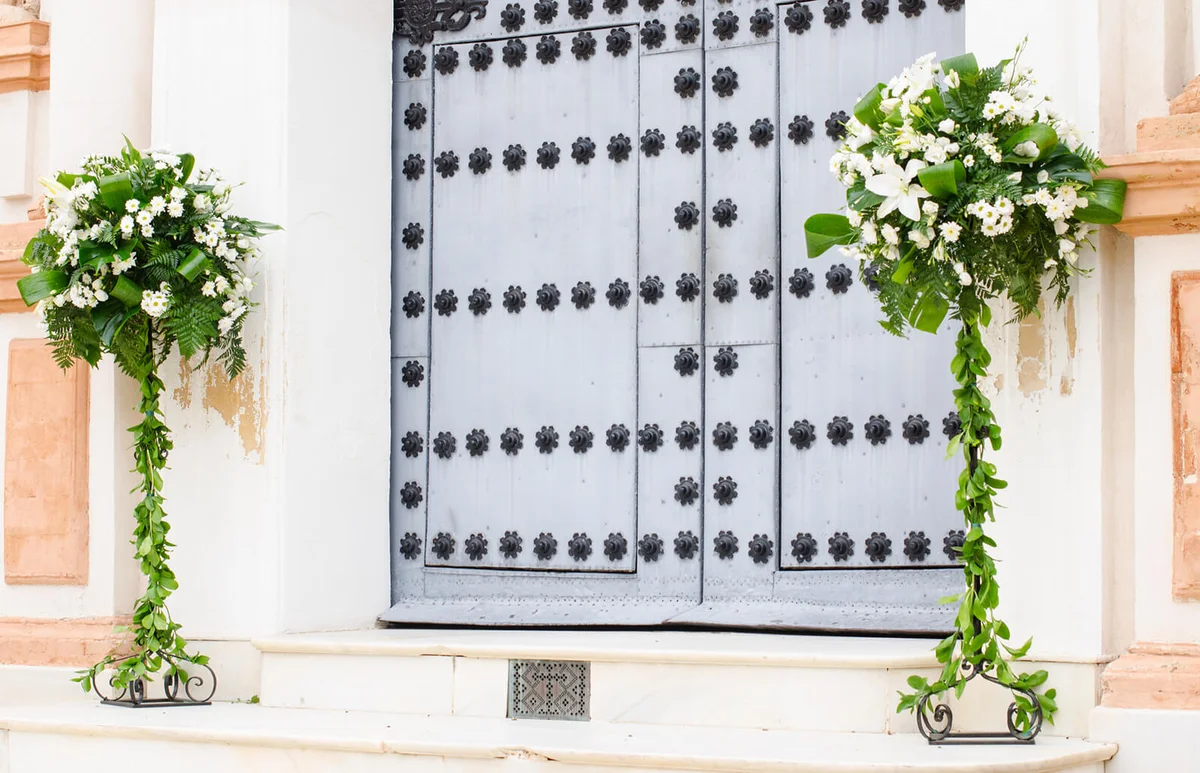 Floral motif on the door of a church