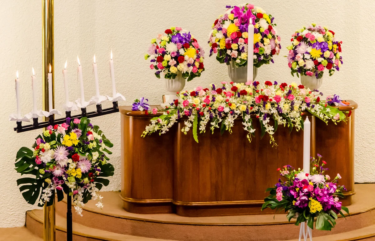 Flower decorate on wedding ceremony