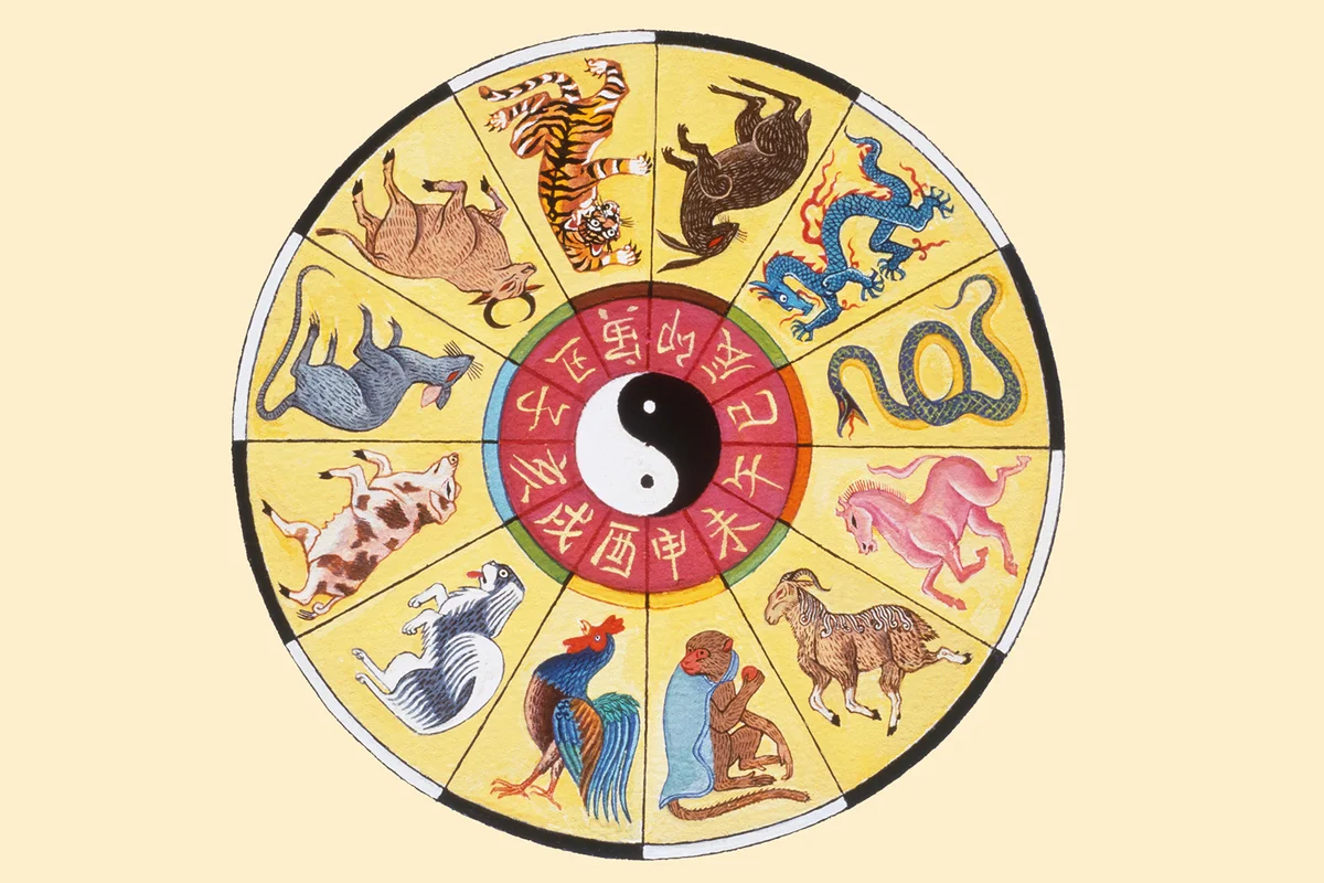 Chinese astrological horoscope wheel