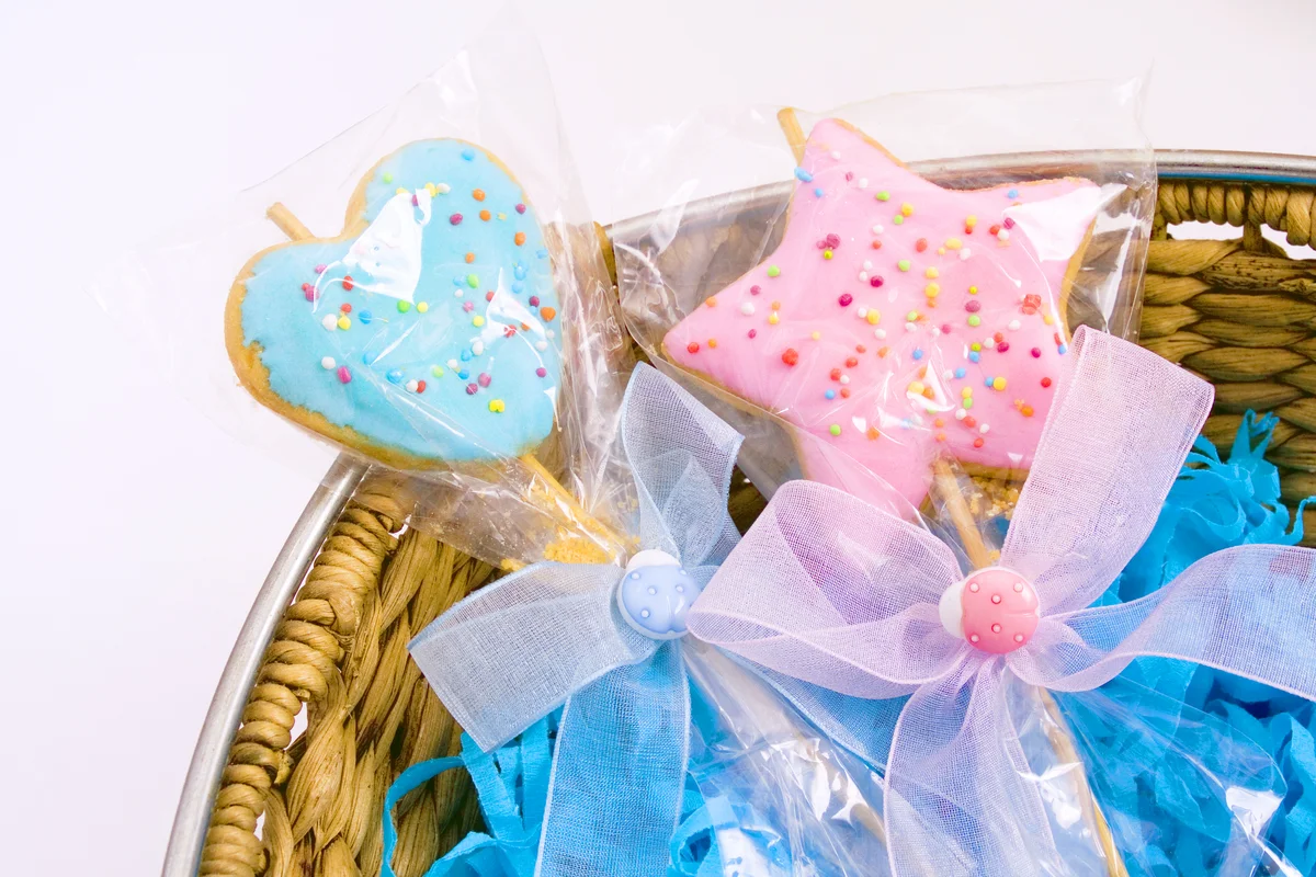 Baby Shower Cookies in a Basket