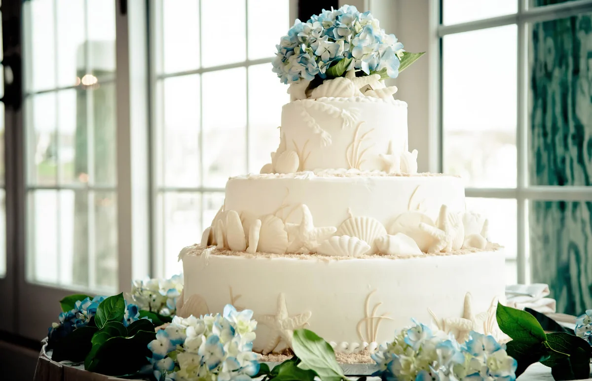 Ocean themed wedding cake