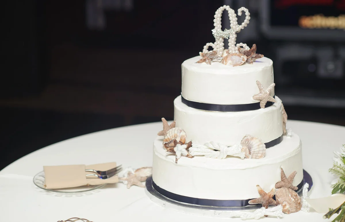 Sailor and sea themed wedding cake