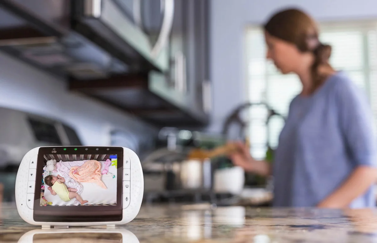 Close up of baby monitor in kitchen