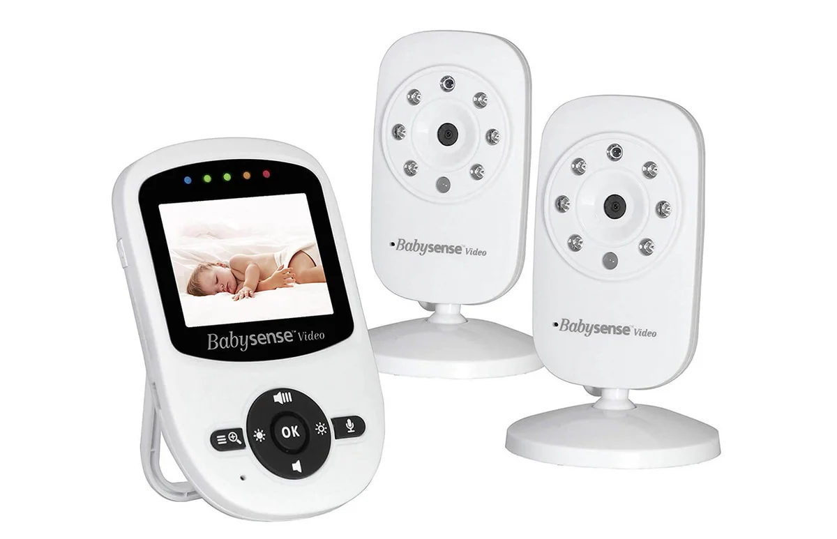 Babysense Video Baby Monitor with Two Digital Cameras, LCD Display, Infrared Night Vision, Two Way Talk, Room Temperature, Lullabies, Long Range | https://amzn.to/2TvZkXC