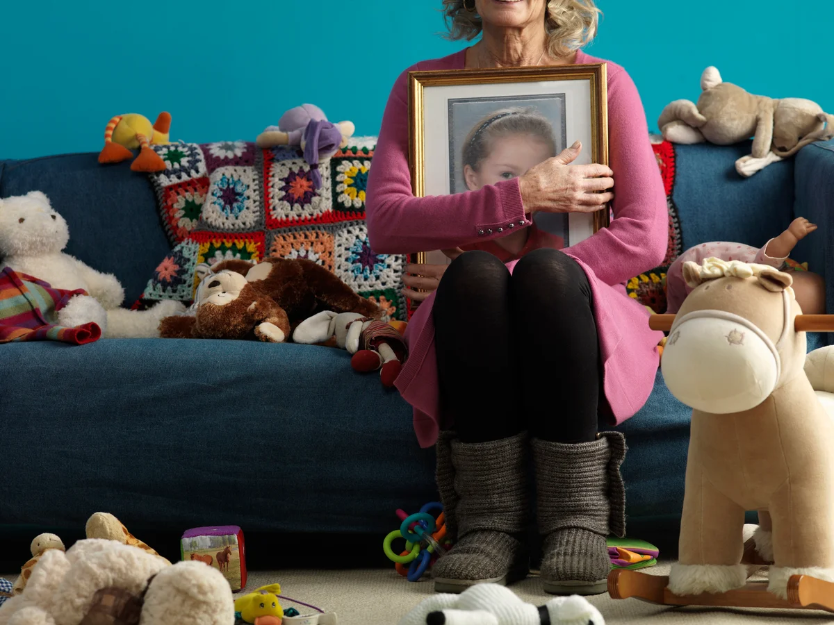 Woman grieving a child's death