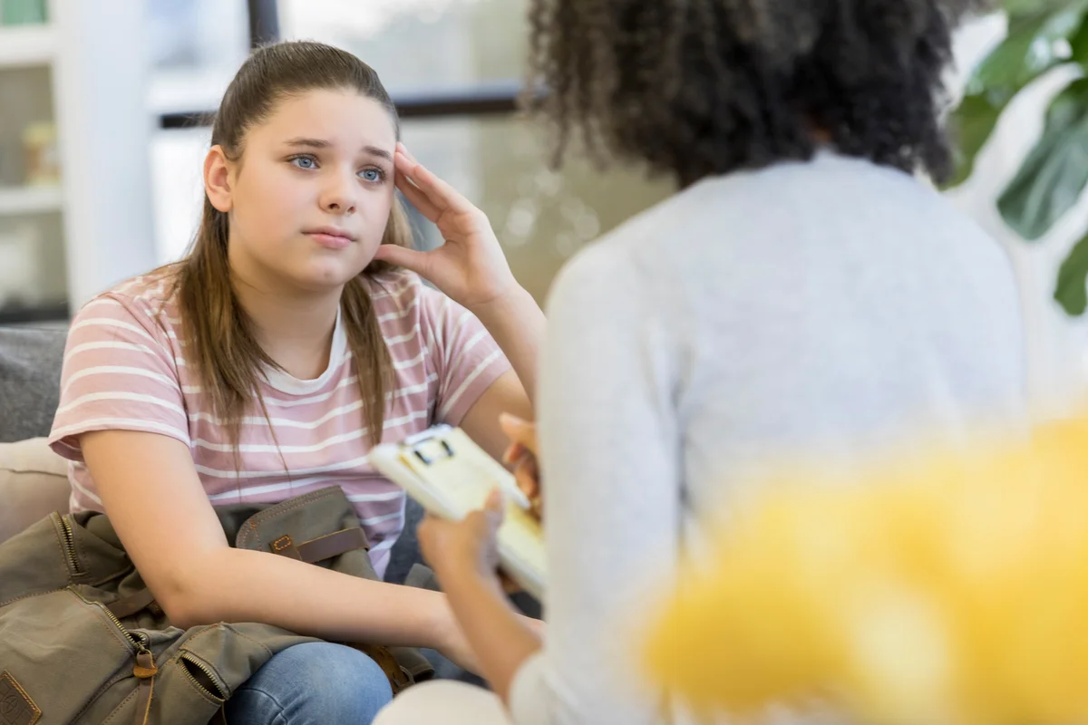 Teen in a counseling session