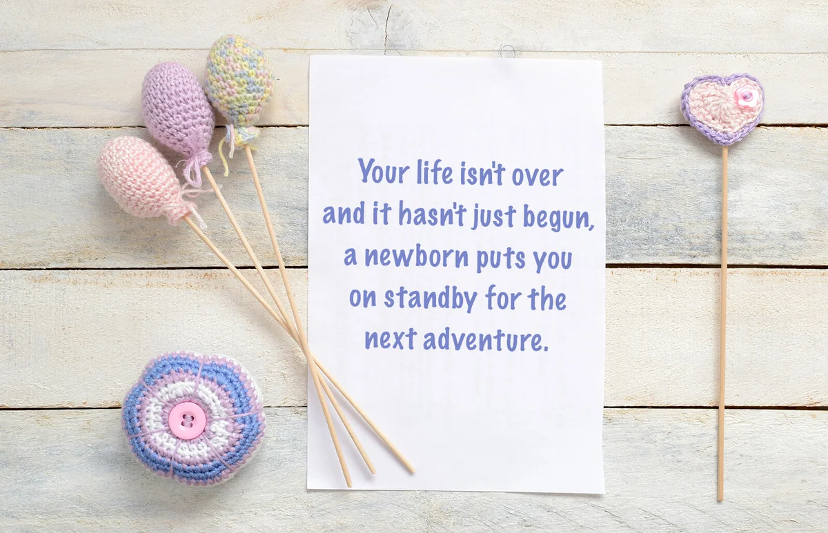 card with some crochet handmade decoration