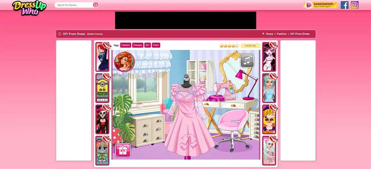 Screenshot of DIY Prom Dress Game