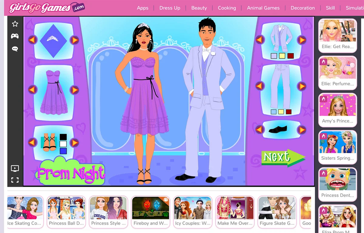 Screenshot of Prom Night Dress Up Game
