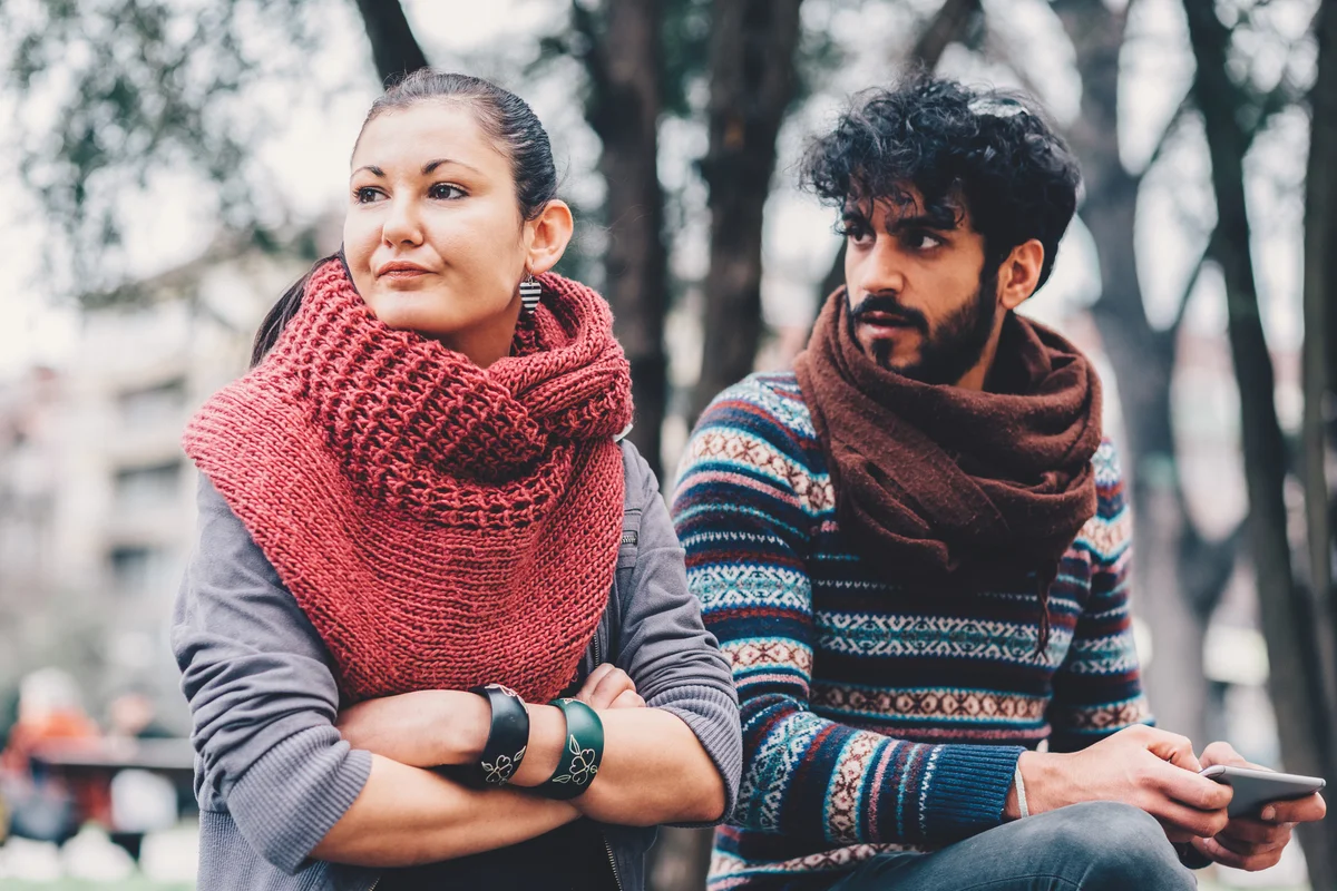 Couple not enjoying a date