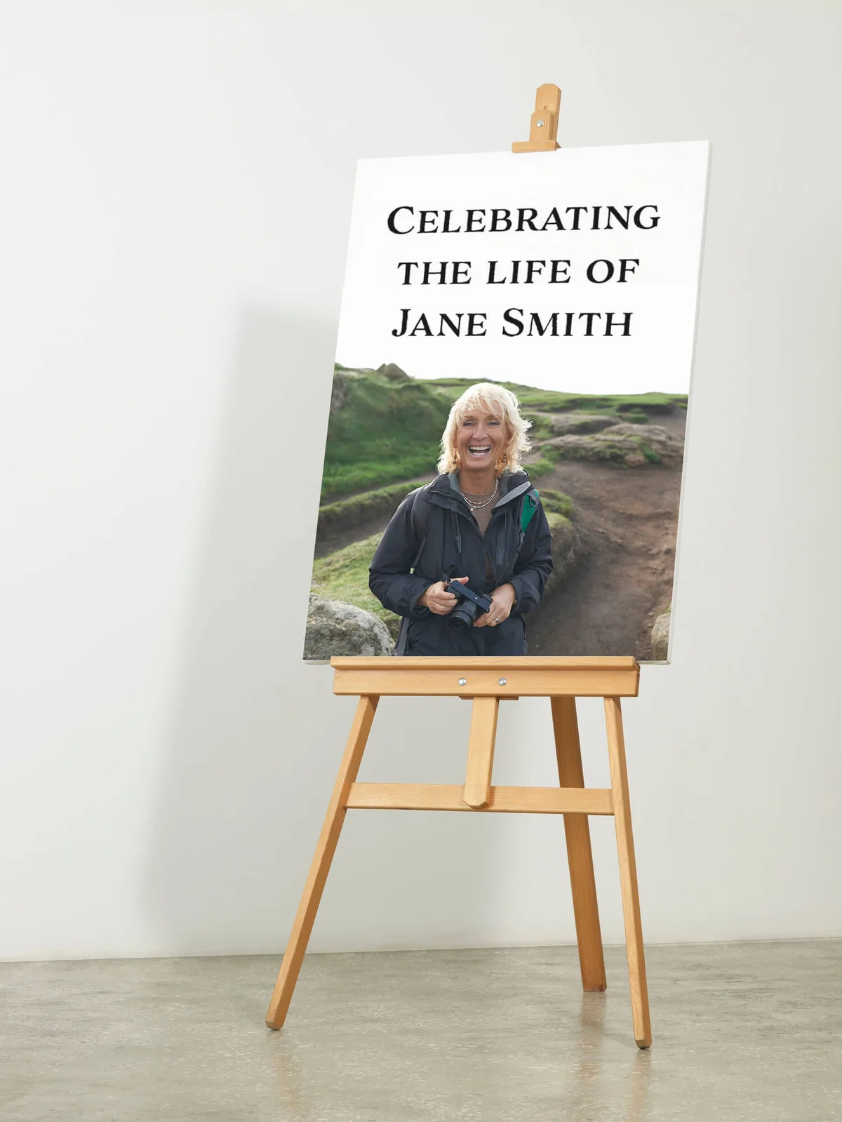 Easel with vertical canvas
