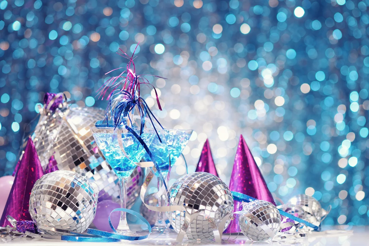 Party decorations with disco balls