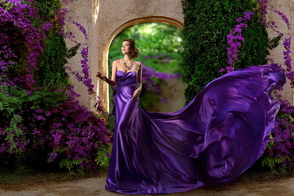 Purple flowing gown