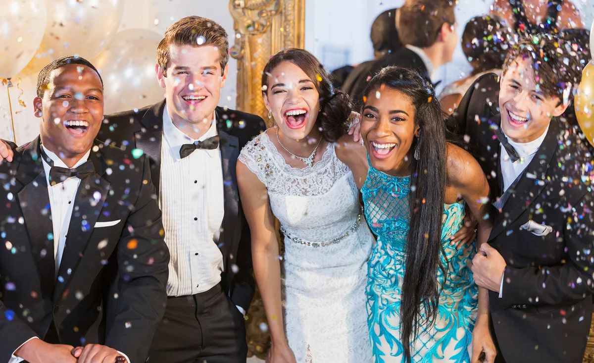 Teens having fun at Prom