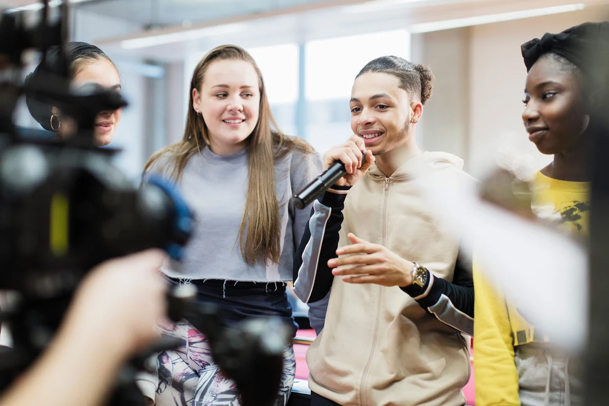 Teen activist being video taped