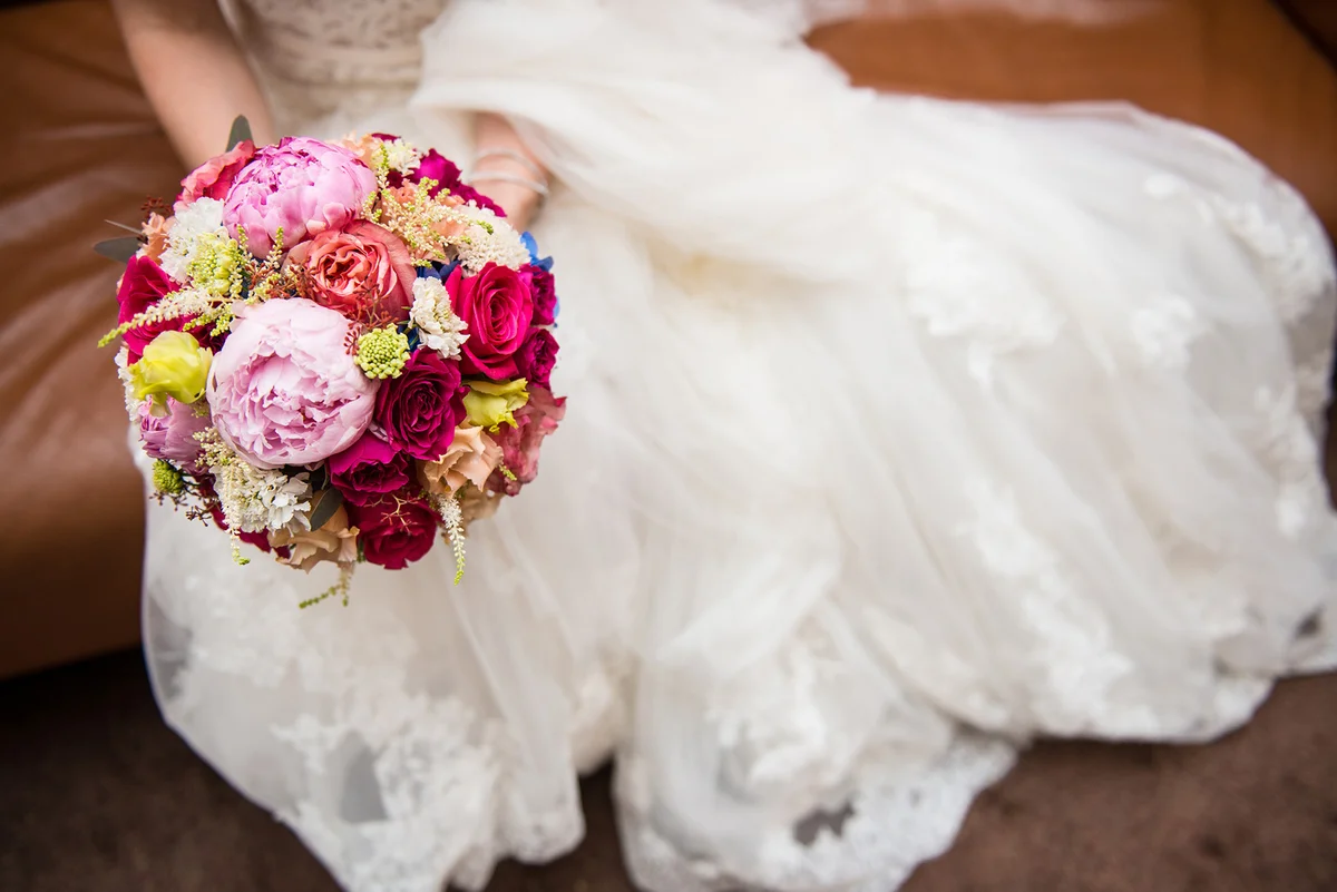 Peony and rose bouquet