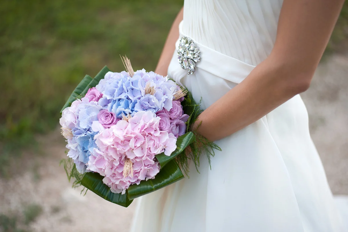 hydrangea wedding bouquet