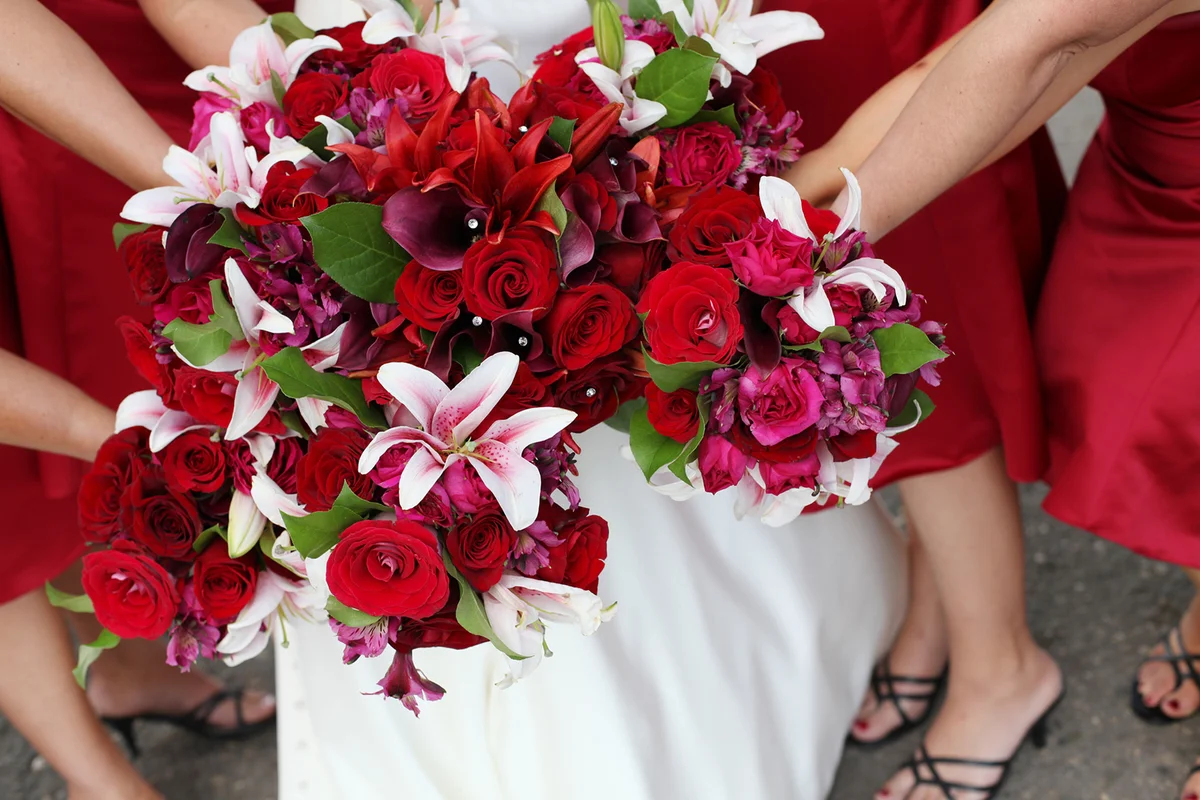 Red wedding bouquet