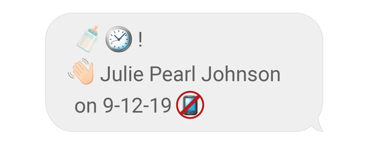 Baby birth announcement text message