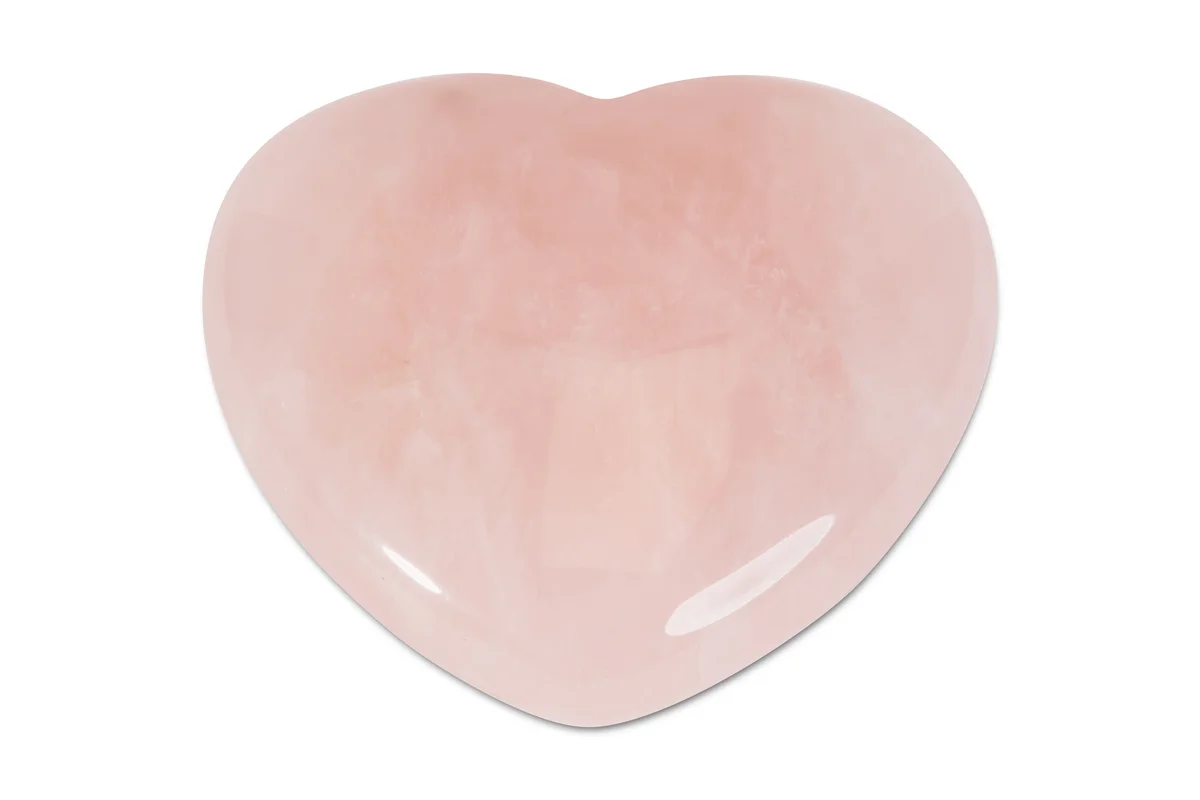 Carved rose quartz heart