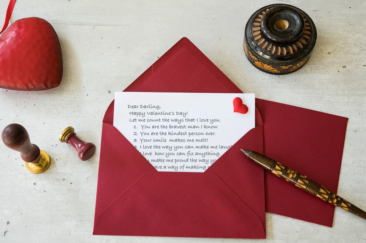 Handwritten love letter