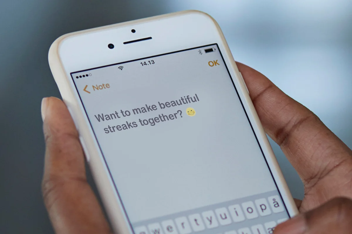Want to make beautiful streaks together? text message