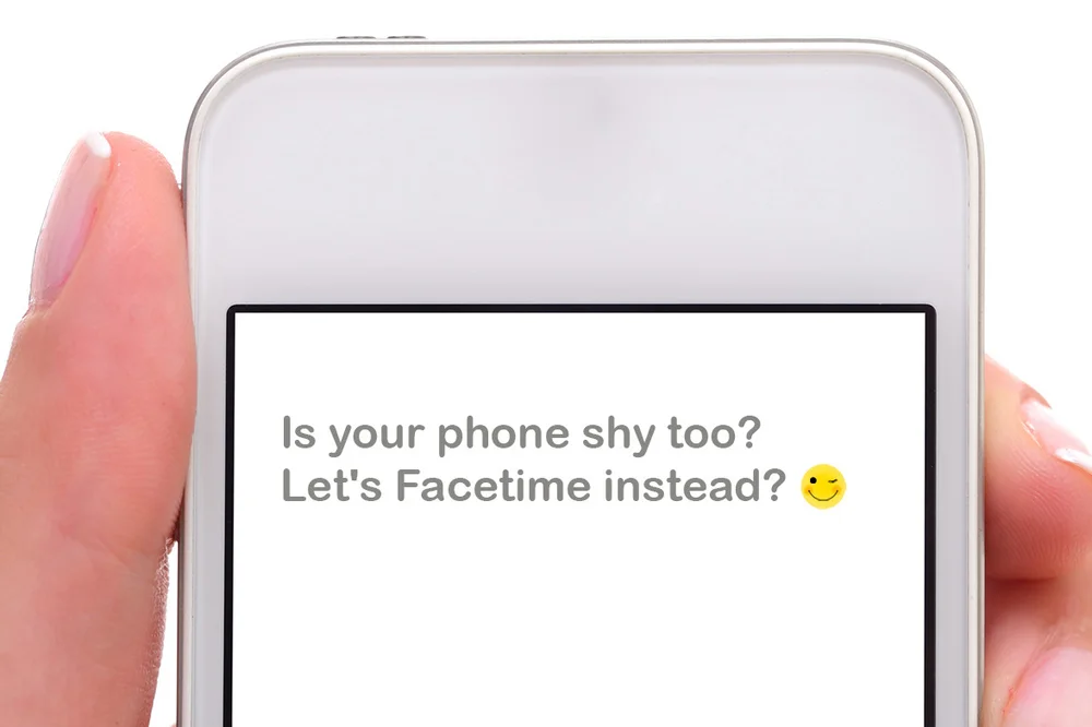 Is your phone shy too? text message