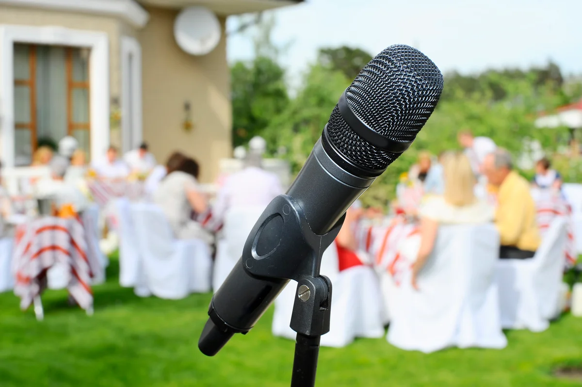 Microphone at a wedding