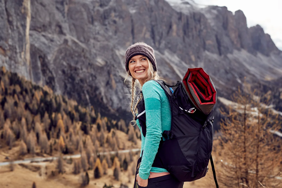 Adventurous woman hiker
