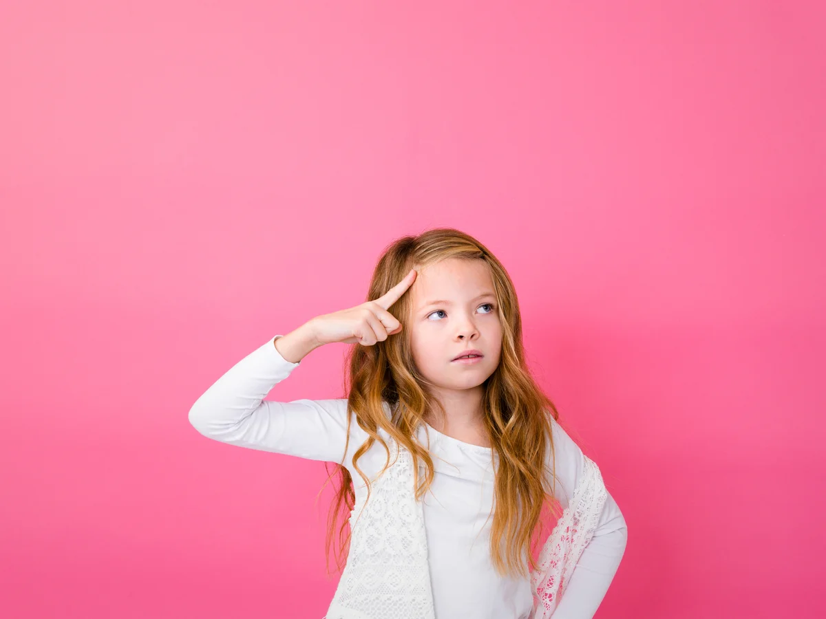 Little girl thinking