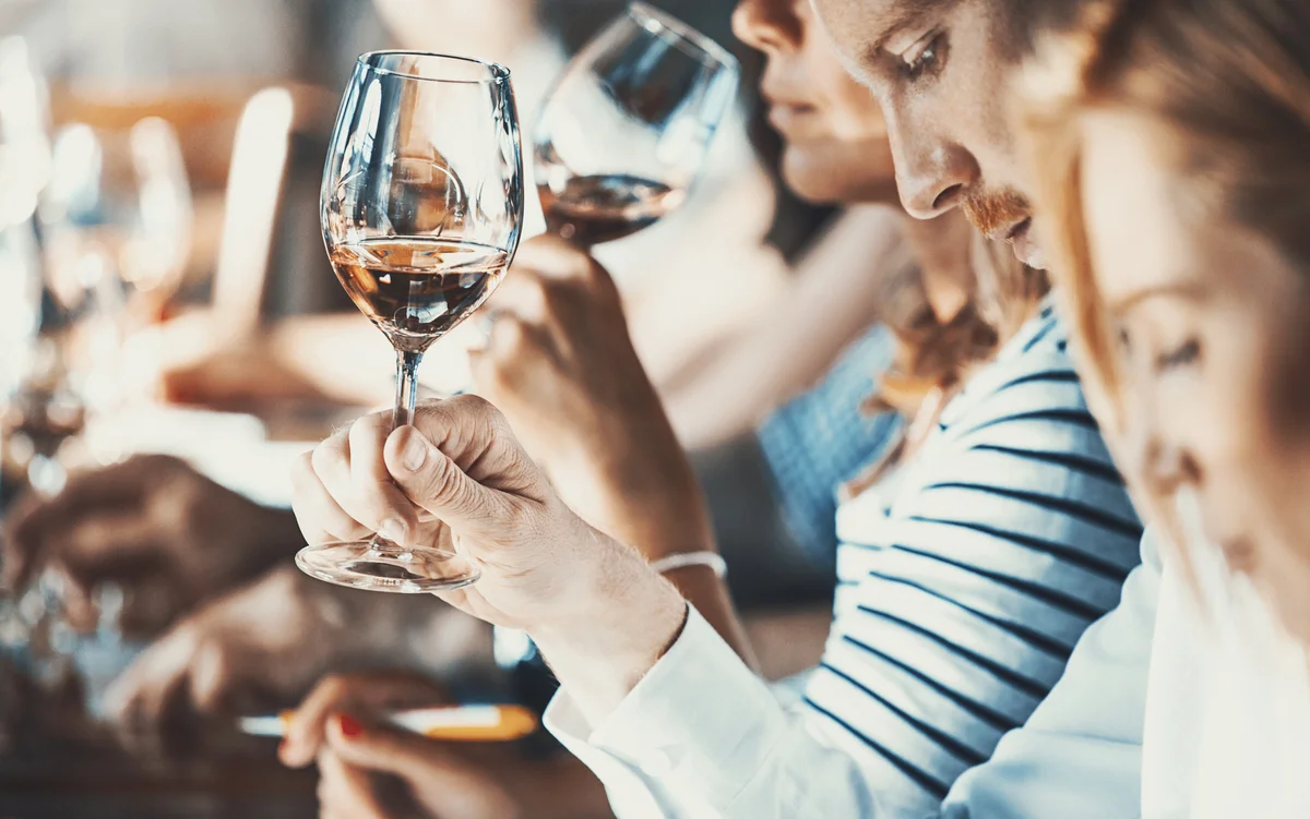 People at a wine tasting party