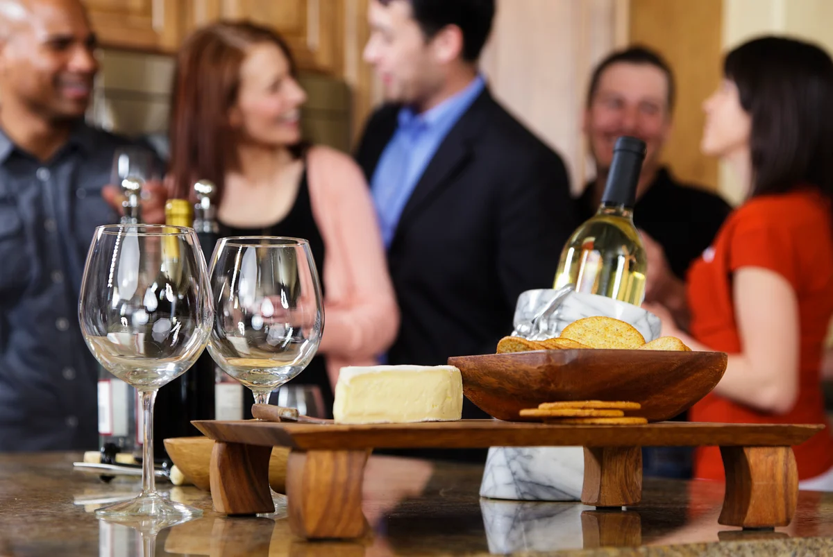 Wine crackers and cheese