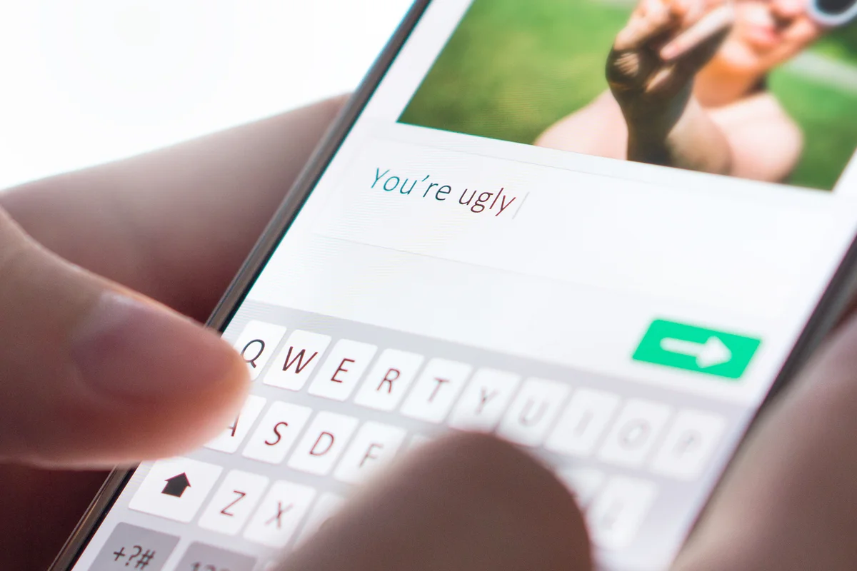 Internet troll sending mean comment