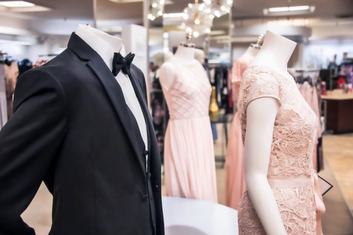 Tuxedos and evening gowns for sale