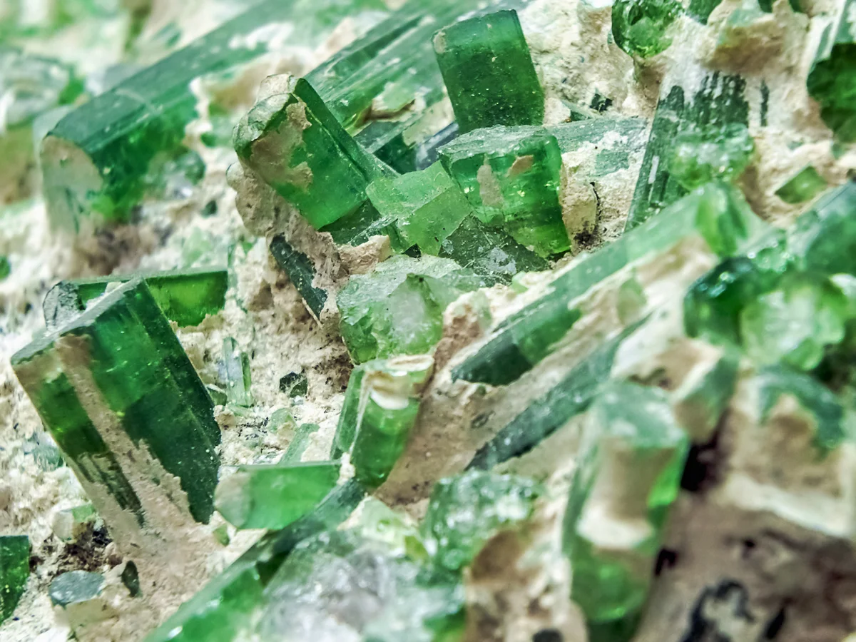 Rough green tourmaline