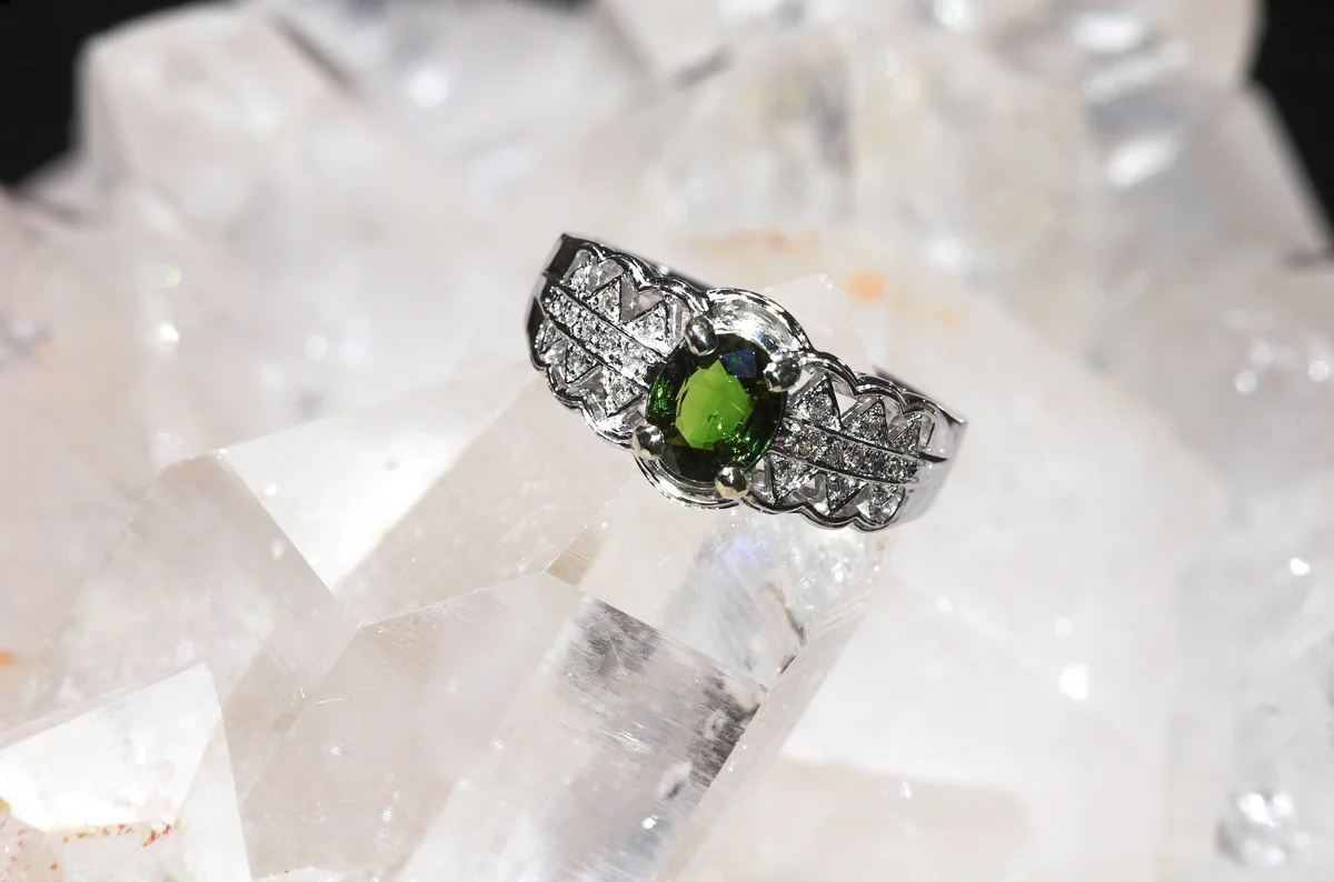 A Verdelite (green tourmaline) ring