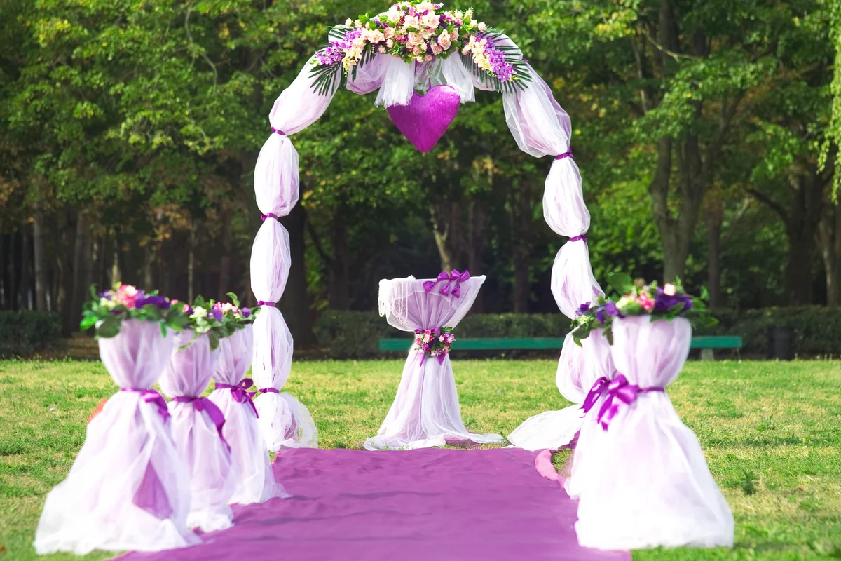 Beautiful flowers wedding arch
