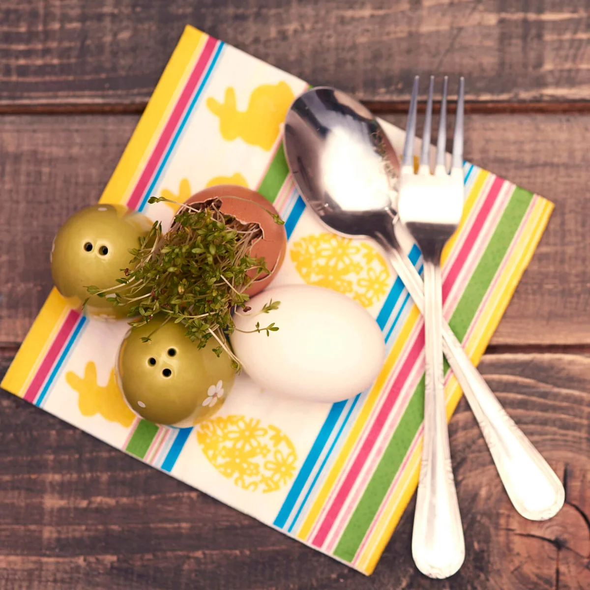Table is ready for Easter breakfast
