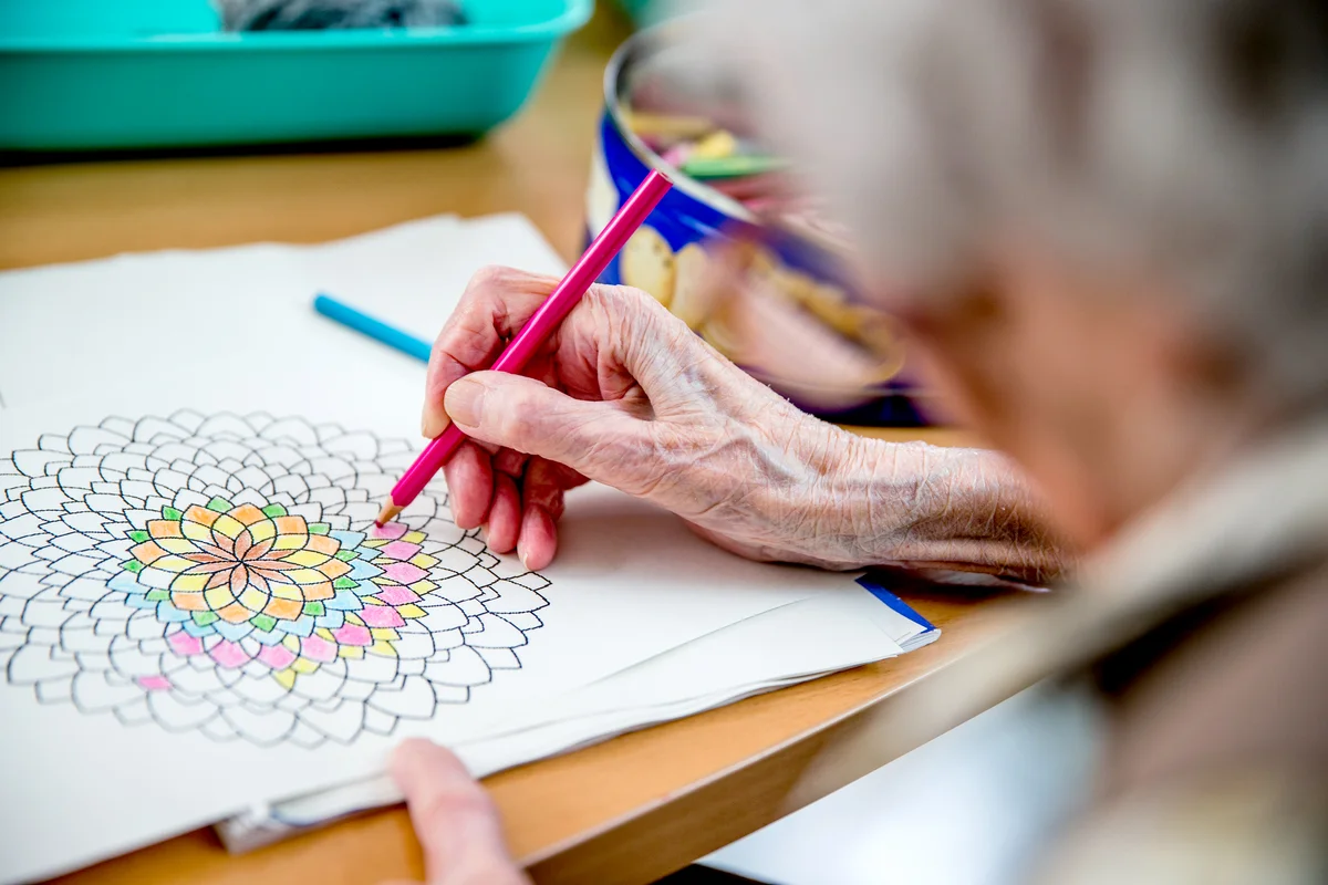 Senior Woman Coloring Mandala