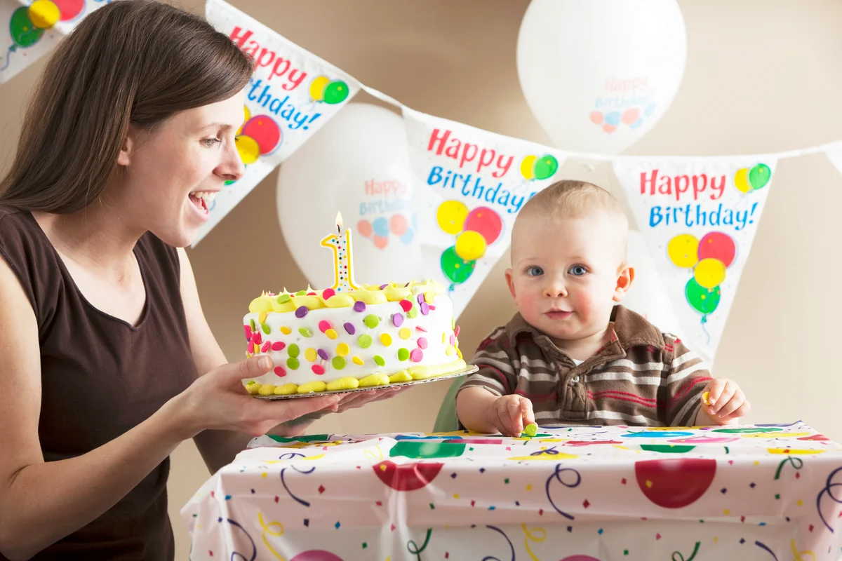 First birthday with cake