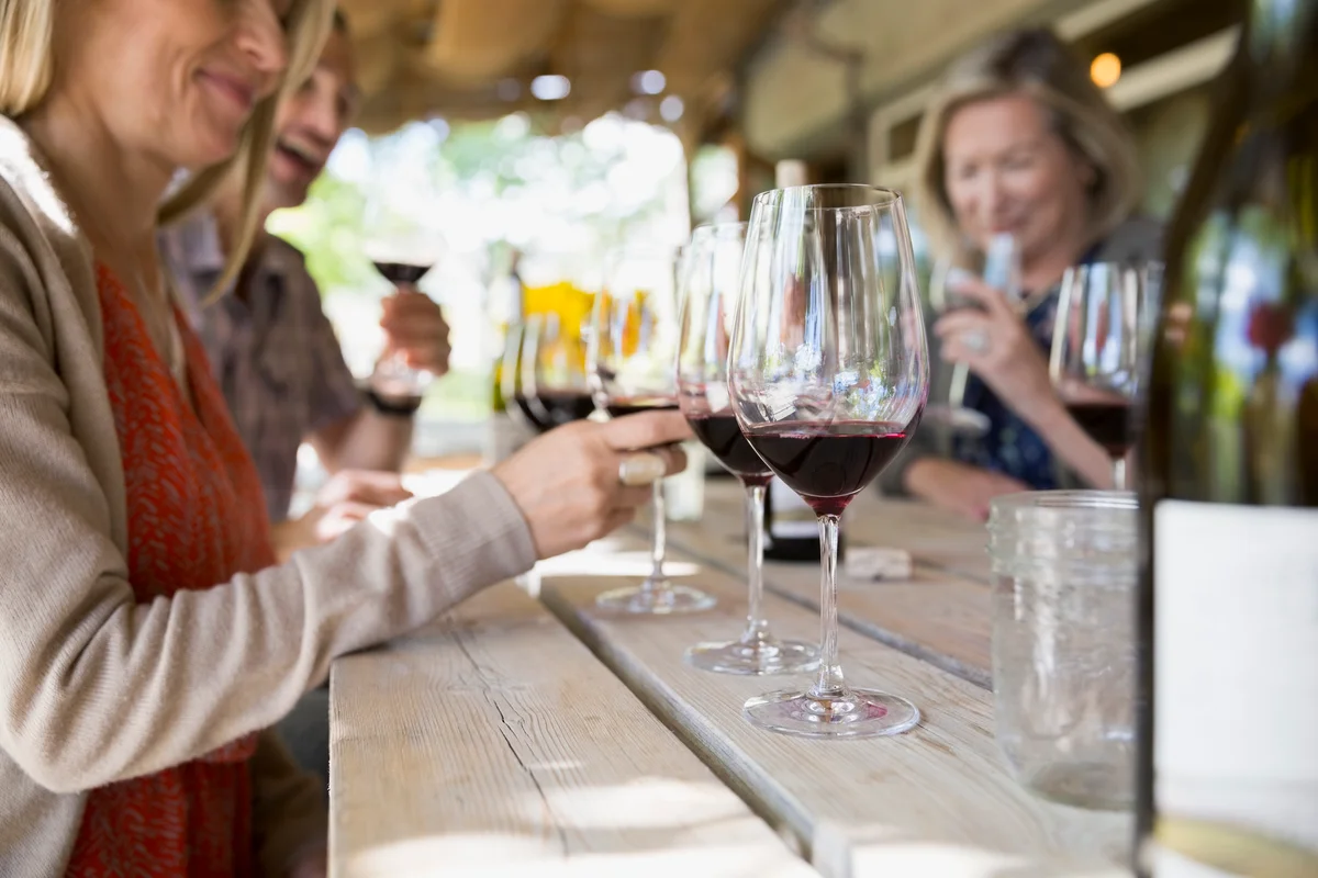 Red wine tasting
