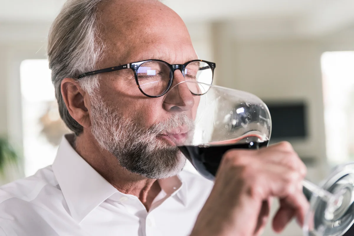 Man sipping wine