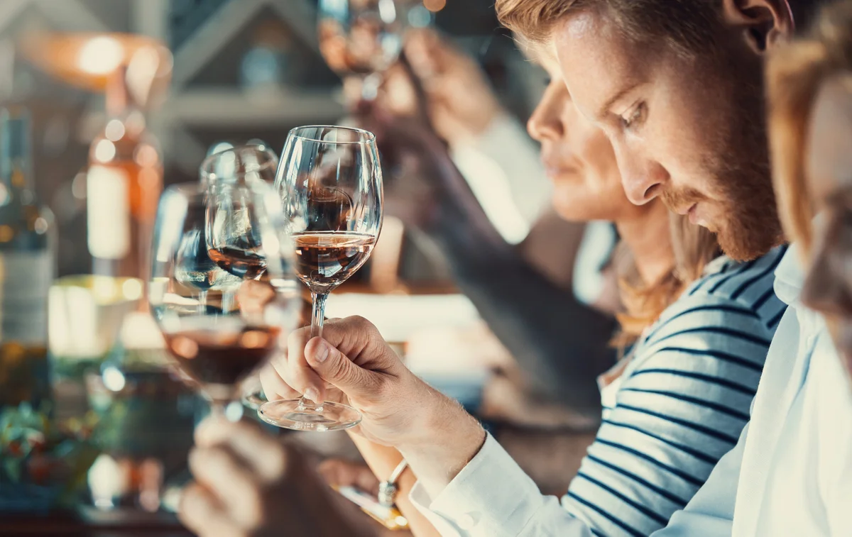 Group wine tasting