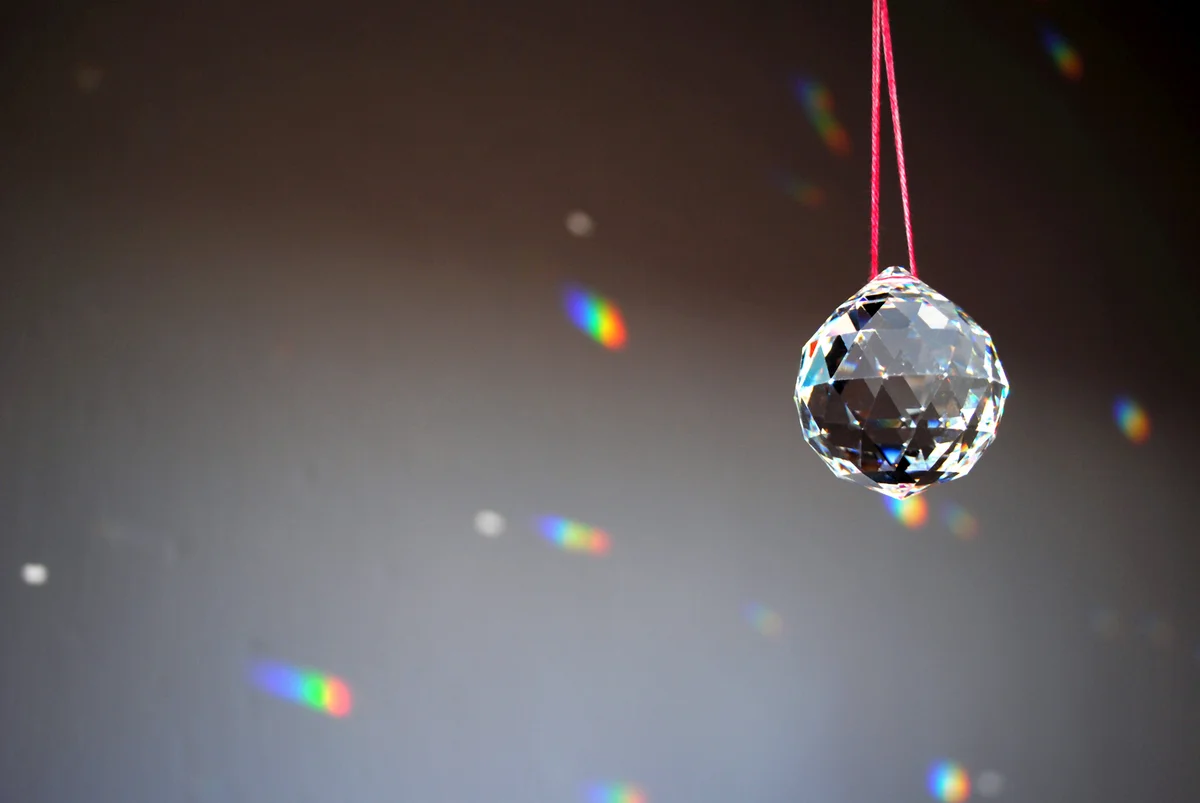 Crystal Ball Hanging Against Wall