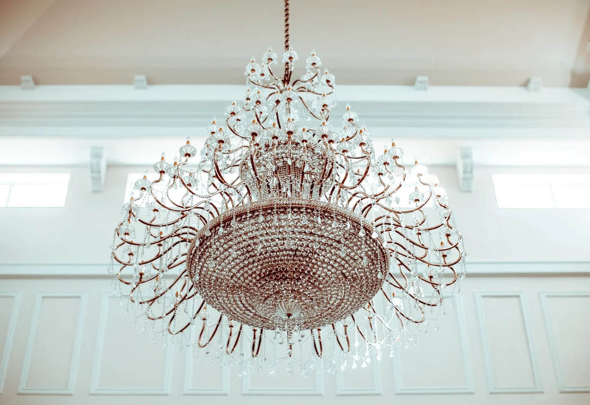 Crystal Chandelier Hanging At Home