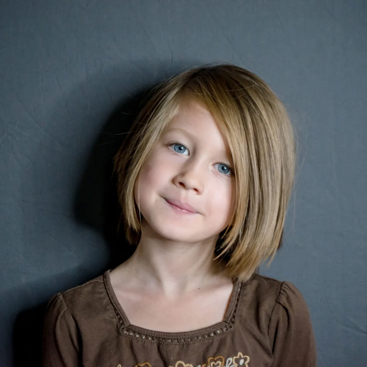 girl in a studio headshot