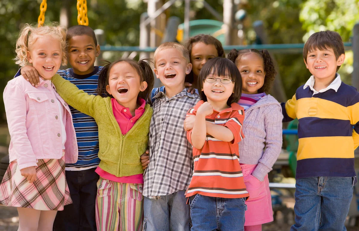 Multi-ethnic children at playground