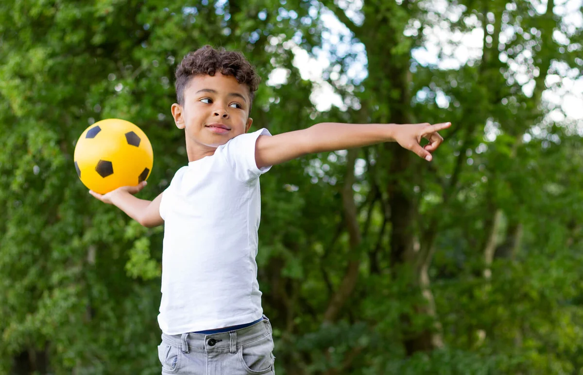Playing football